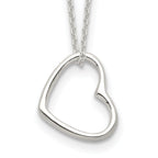 Sterling Silver Heart 14 IN With 2 In EXT Necklace