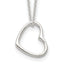 Sterling Silver Heart 14 IN With 2 In EXT Necklace
