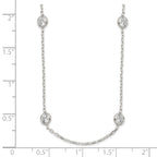 Sterling Silver 16 Inch With 2 in ext. 8-Station CZ Necklace