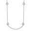 Sterling Silver 24 Inch With 2 in ext. Station CZ Necklace