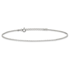 Sterling Silver 1.5mm Rolo Chain 9 inch Plus 1 inch Extender - Total 10 inch Anklet
