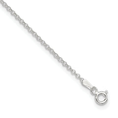 Sterling Silver 1.5mm Rolo Chain 9 inch Plus 1 inch Extender - Total 10 inch Anklet