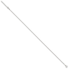 Sterling Silver 2mm Rolo Chain 9 inch Plus 1 inch Extender - Total 10 inch Anklet
