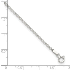 Sterling Silver 2mm Rolo Chain 9 inch Plus 1 inch Extender - Total 10 inch Anklet