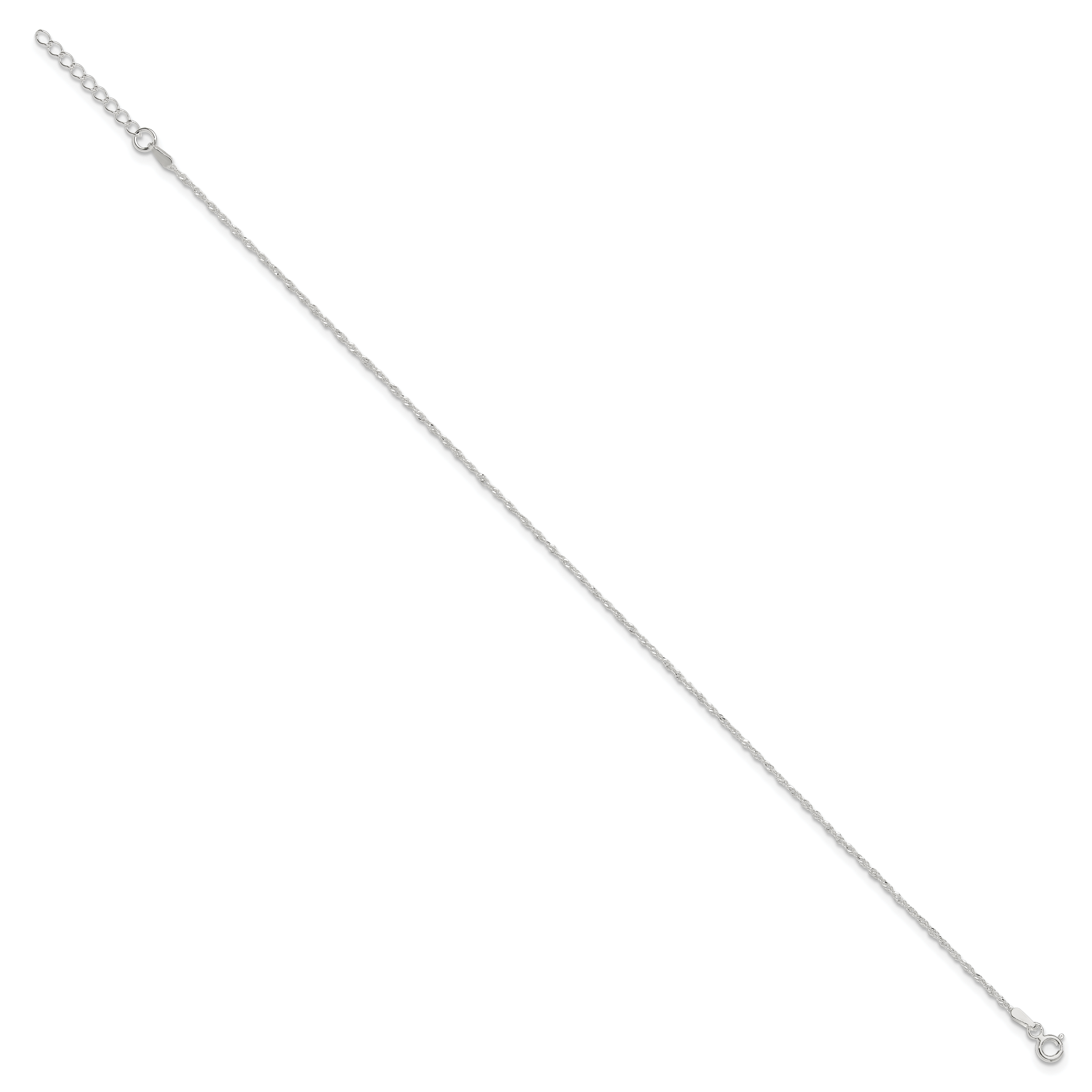 Singapore Chain Anklet in Sterling Silver Secondary image