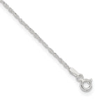 Sterling Silver 1.3mm Singapore Chain 10 inch Plus 1 inch Extender Chain - Total 11 inch Anklet