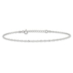 Sterling Silver 1.5mm Singapore Chain 10 inch Plus 1 inch Extender - Total 11 inch Anklet