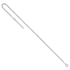 Sterling Silver 1.8mm Singapore Chain 9 inch Plus 1 inch Extender Chain - Total 10 inch Anklet