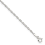 Sterling Silver 1.8mm Singapore Chain 10 inch Plus 1 inch Extender Chain - Total 11 inch Anklet