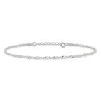 Sterling Silver 2mm Singapore Chain Plus Extender Chain - Total Anklet