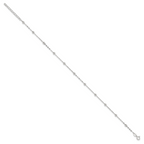 Sterling Silver 1mm Beaded Chain Plus Extender - Total Anklet