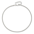 Sterling Silver 1.5mm Round Snake Chain 9 inch Plus 1 inch Extender - Total 10 inch Anklet