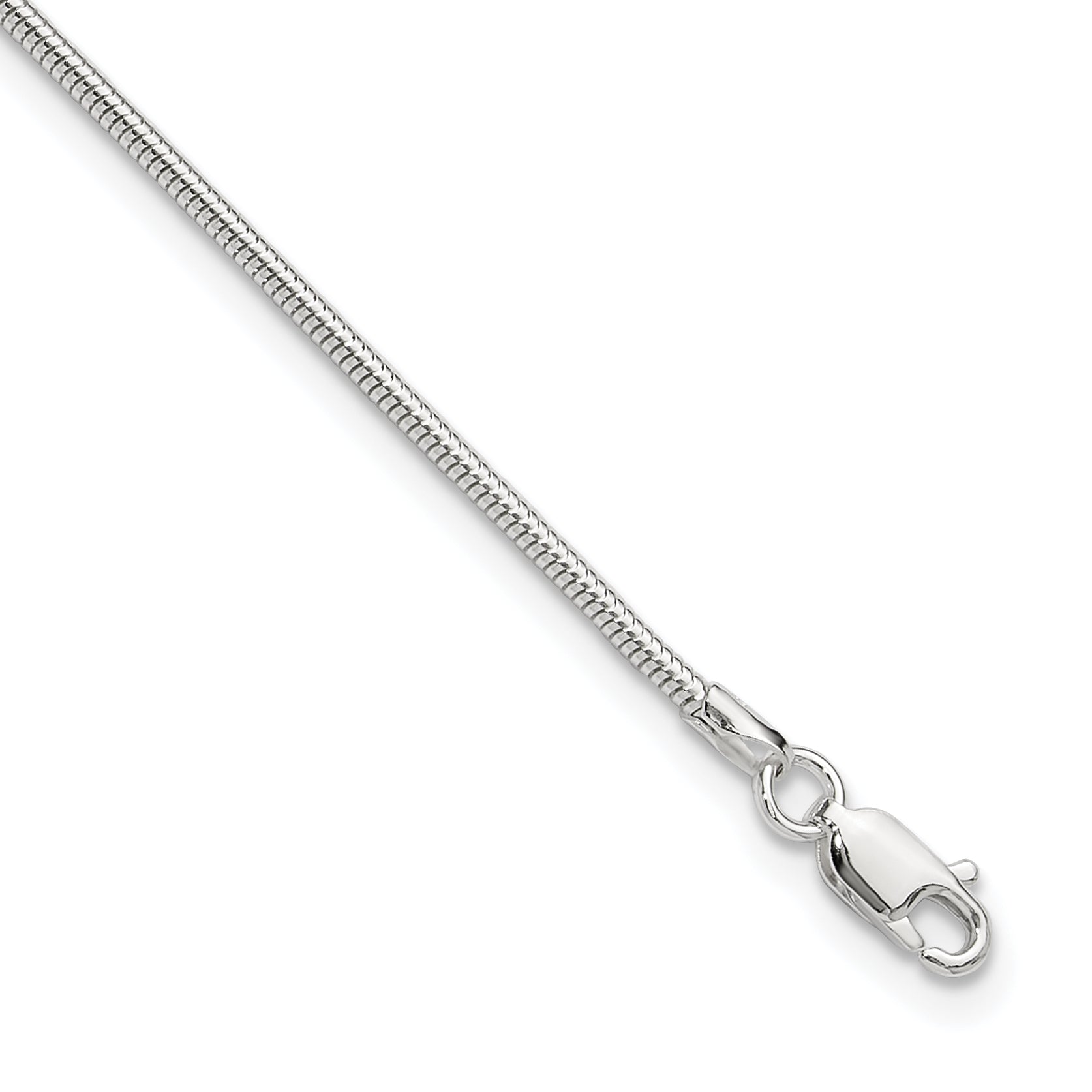 Sterling Silver 1.5mm Round Snake Chain 9 inch Plus 1 inch Extender - Total 10 inch Anklet Main image