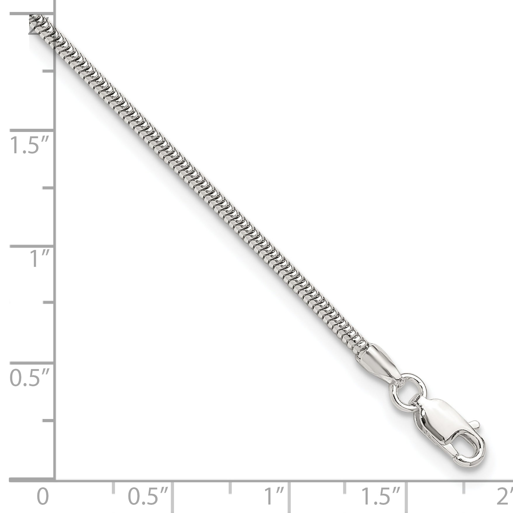 Sterling Silver 2mm Snake Chain 9 inch Plus 1 inch Extender - Total 10 inch Anklet