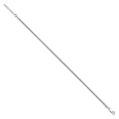 Sterling Silver 2.5mm Snake Chain 10 inch Plus 1 inch Extender - Total 11 inch Anklet