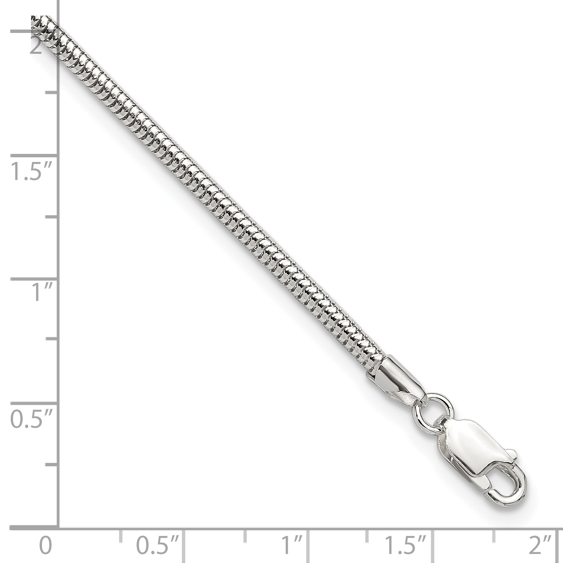 Sterling Silver 2.5mm Snake Chain 9 inch Plus 1 inch Extender - Total 10 inch Anklet
