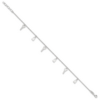 Sterling Silver Lock and Key 10 inch Plus 1 inch Extender - Total 11 inch Anklet