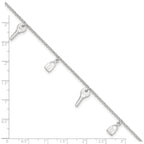 Sterling Silver Lock and Key Plus Extender - Total Anklet