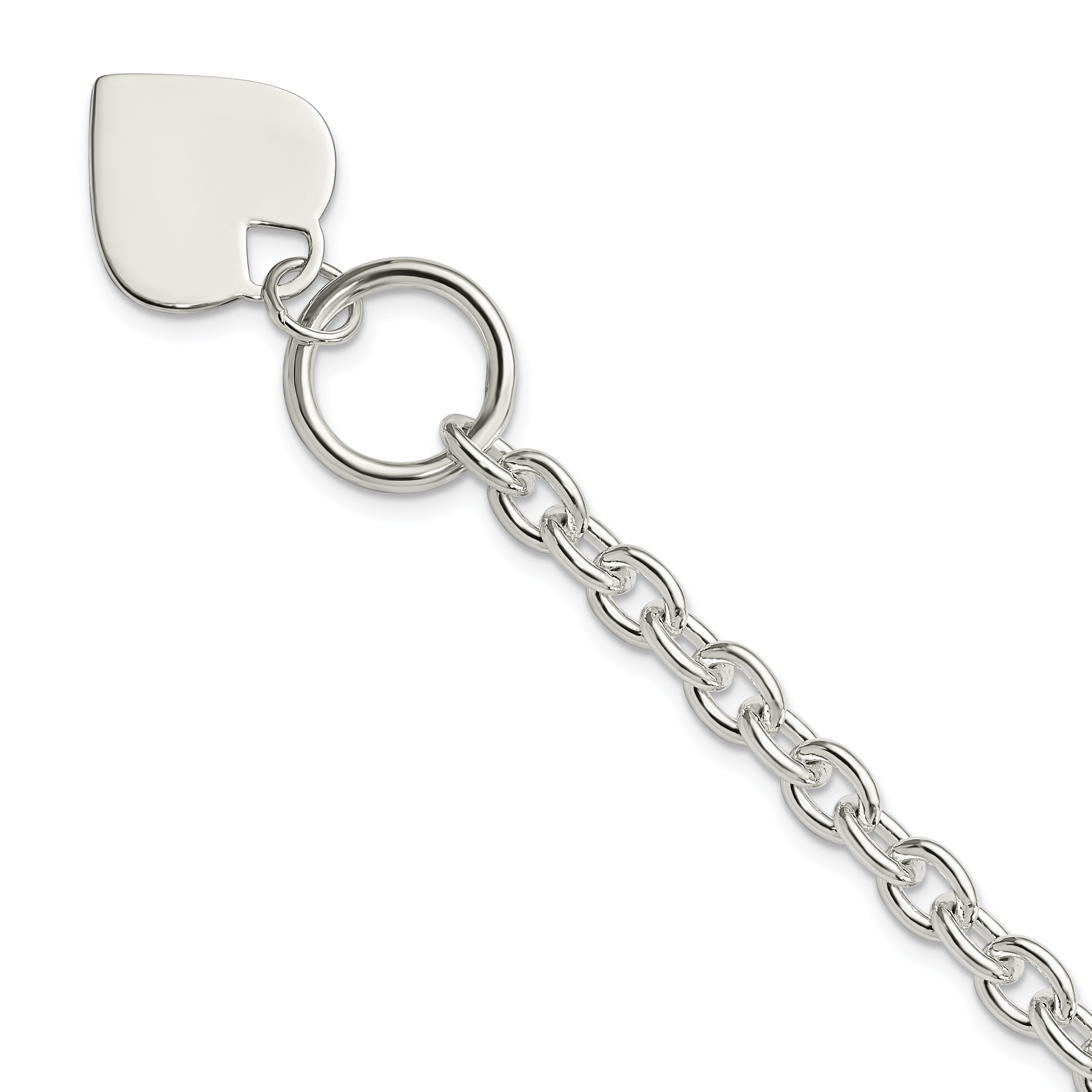 Sterling Silver Engraveable Heart Toggle Bracelet Main image