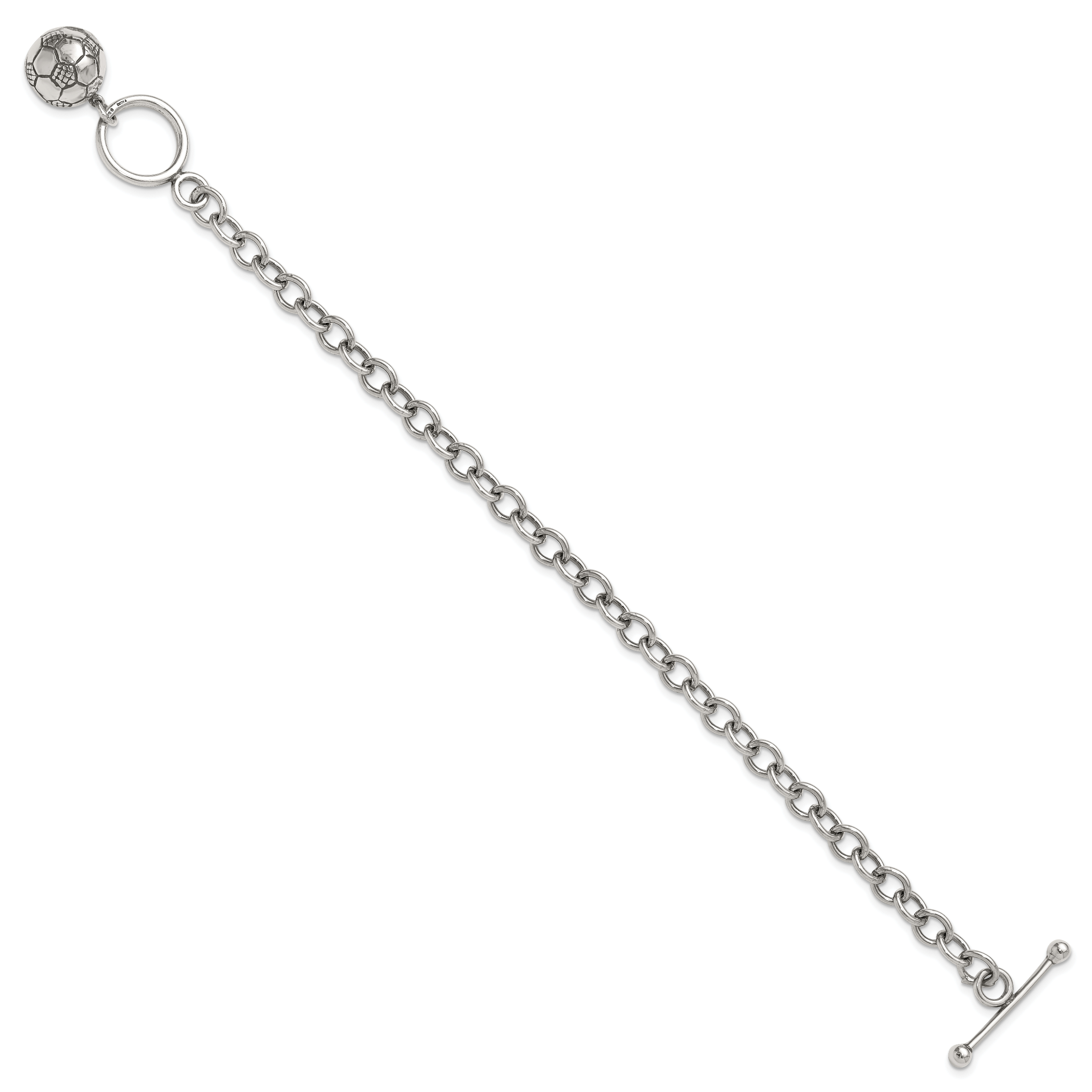 Sterling Silver Soccer Ball Bracelet Secondary image
