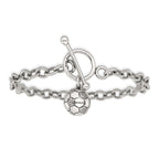 Soccer Ball Charm Bracelet in Sterling Silver, 6mm, 7.8 Inch - Sophia Jewelers