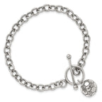 Soccer Ball Charm Bracelet in Sterling Silver, 6mm, 7.8 Inch - Sophia Jewelers