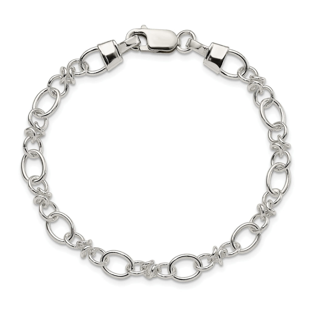Link Bracelet in Sterling Silver, 6mm, 7.5 Inch - Sophia Jewelers