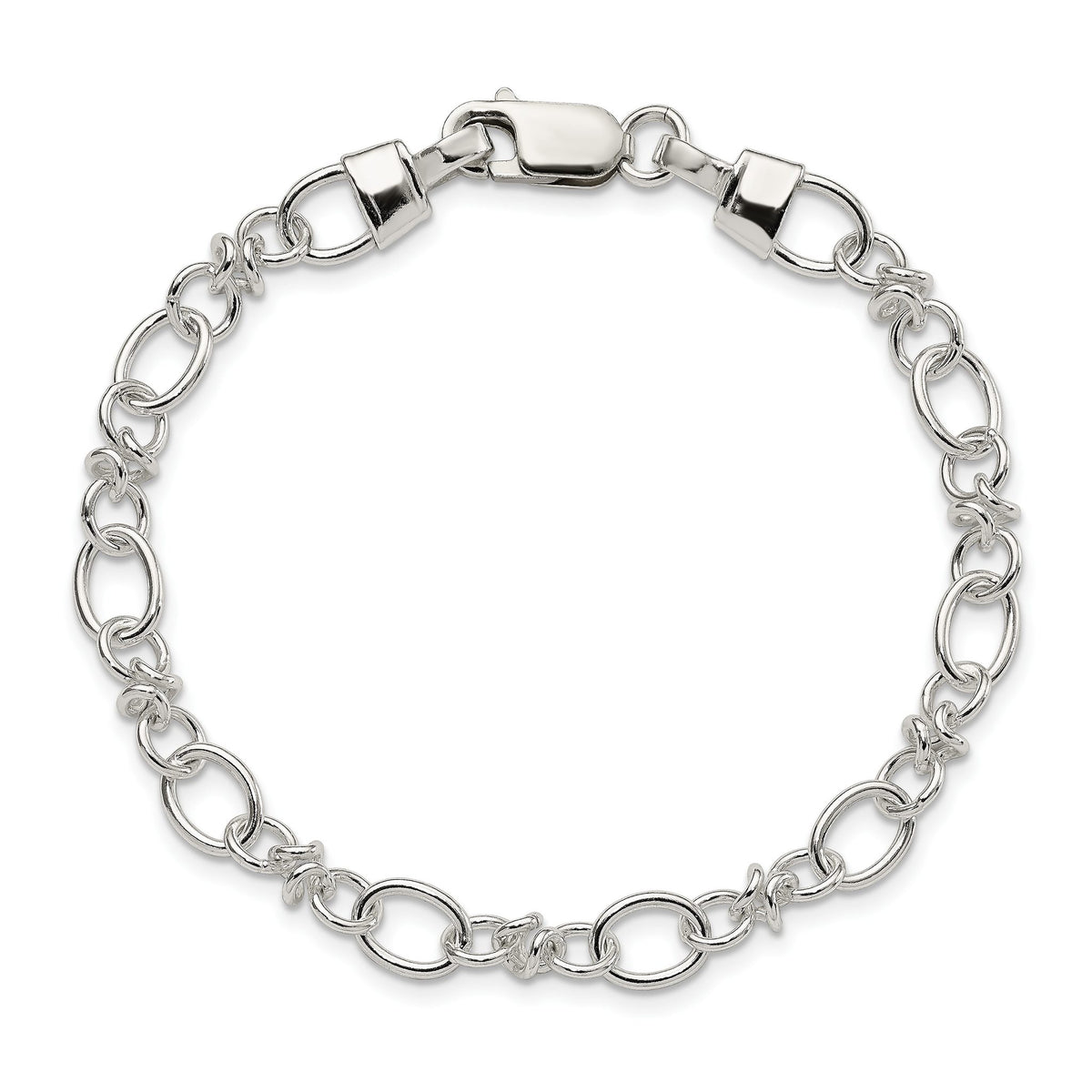 Link Bracelet in Sterling Silver, 6mm, 7.5 Inch - Sophia Jewelers