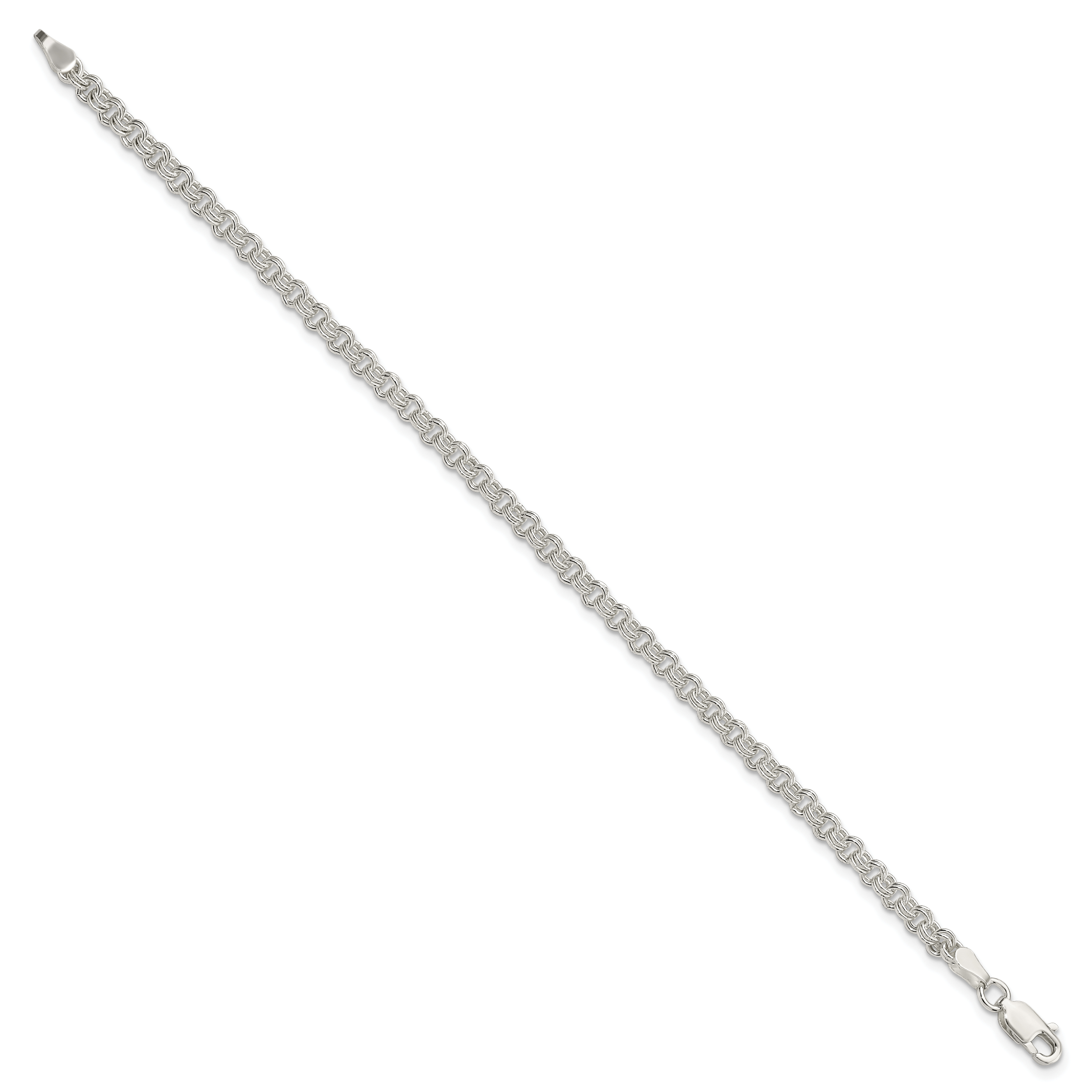 Sterling Silver 3mm Double Link Charm Bracelet Secondary image