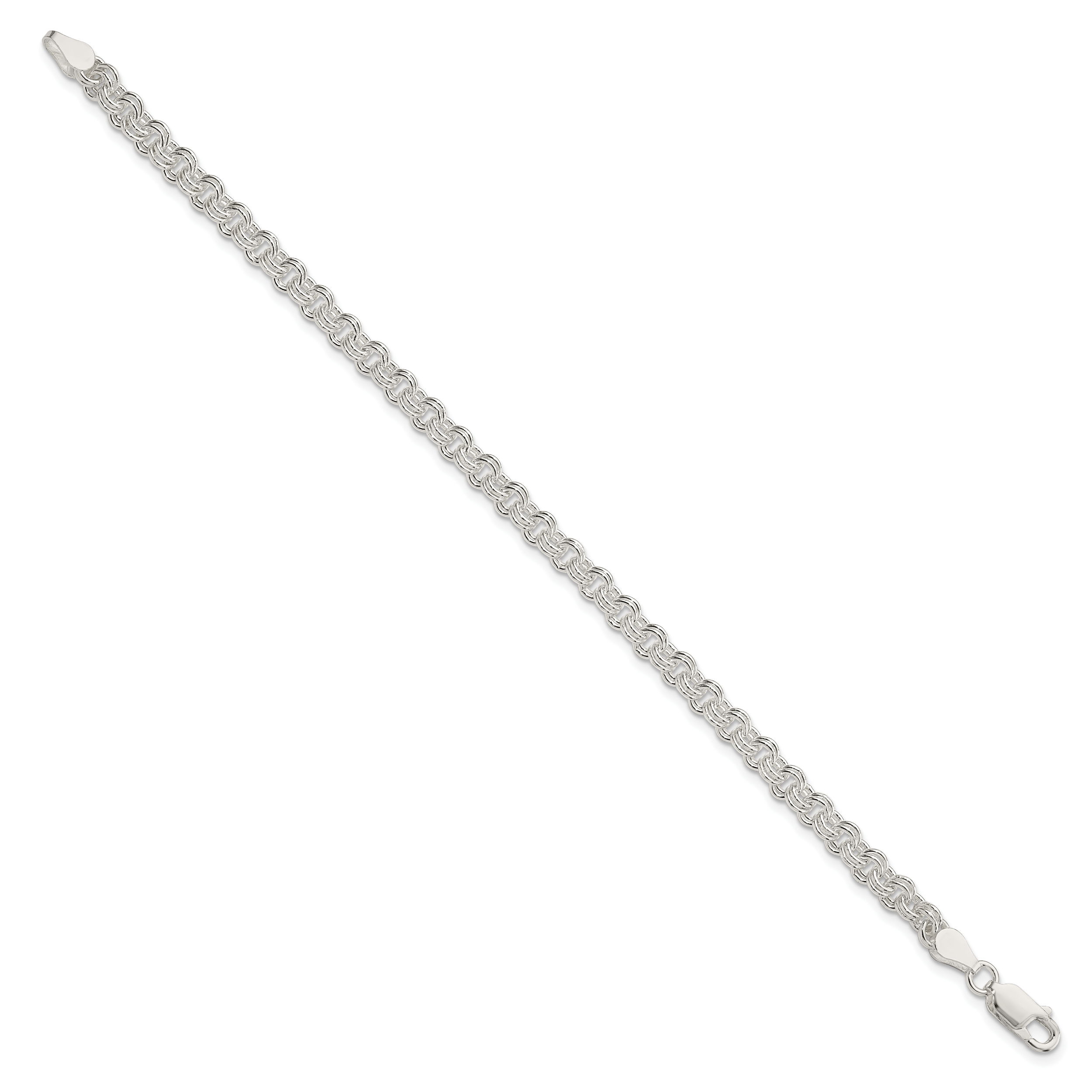 Sterling Silver 4mm Double Link Charm Bracelet Secondary image