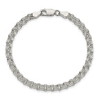 Sterling Silver 4mm Solid Double Rolo Link 7 inch Charm Bracelet