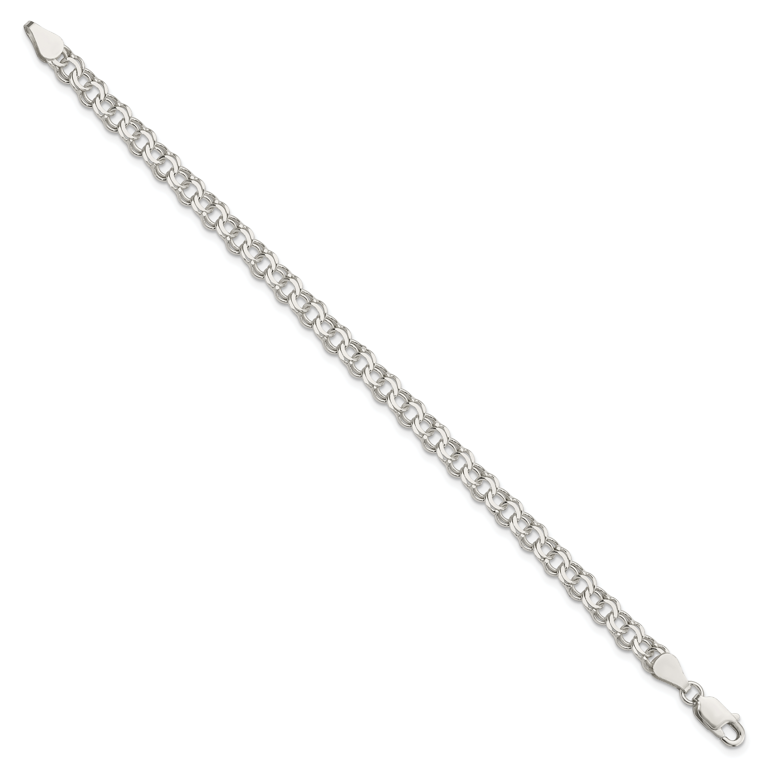 Sterling Silver 5.5mm Double Link Charm Bracelet Secondary image