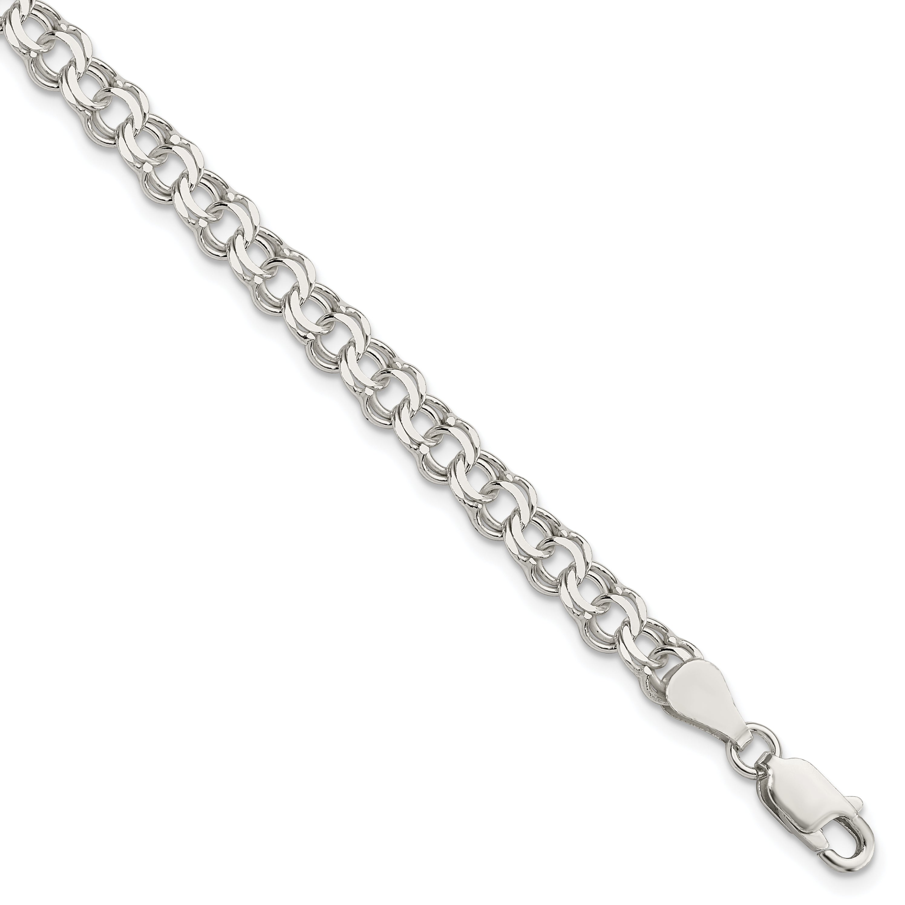 Sterling Silver 5.5mm Double Link Charm Bracelet Main image