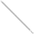 Amore La Vita Sterling Silver Rhodium-plated Polished 6mm 8 inch Double Link with Lobster Clasp Charm Bracelet