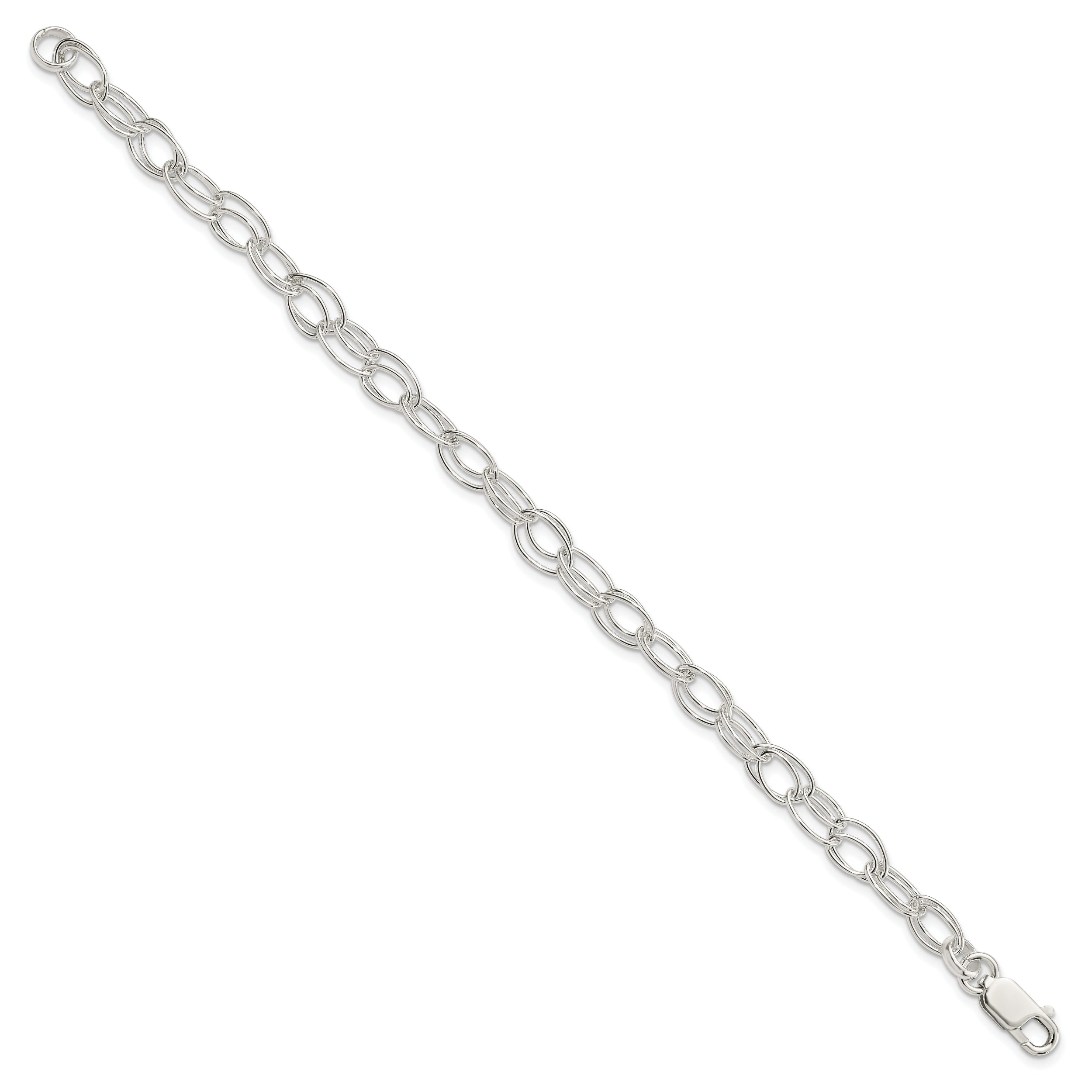 Sterling Silver 6mm Double Link Bracelet