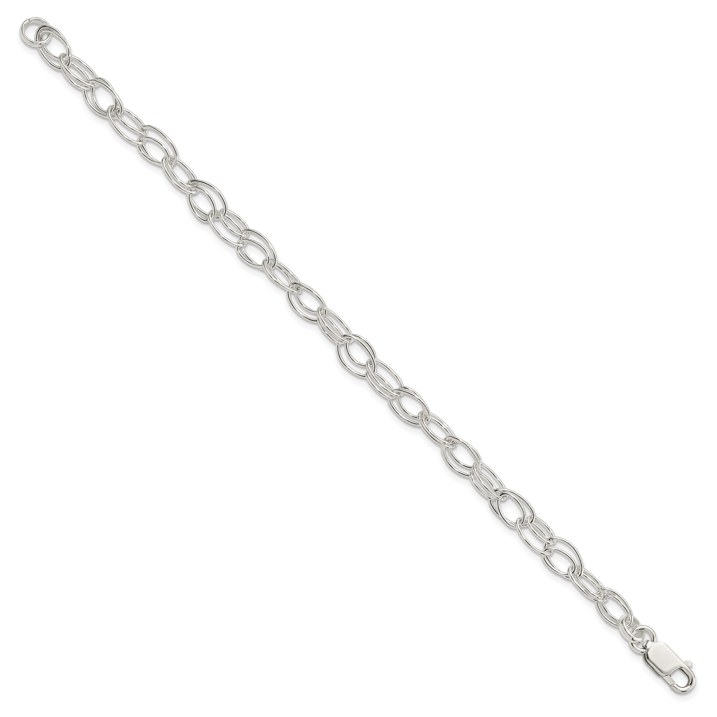 Sterling Silver 6mm Double Link Bracelet Secondary image