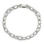 Double Oval Link Bracelet in Sterling Silver, 7mm, 7.5 Inch - Sophia Jewelers