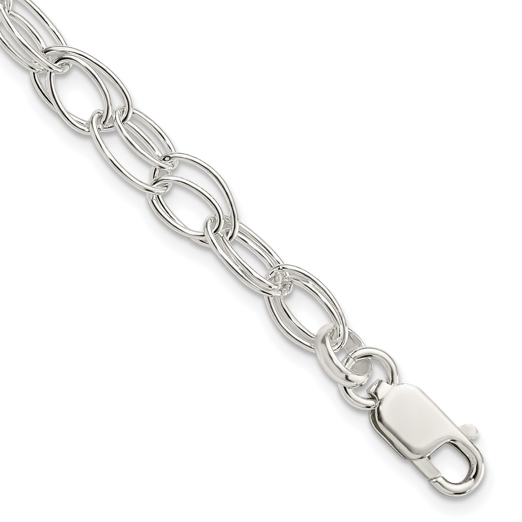 Sterling Silver 6mm Double Link Bracelet Main image