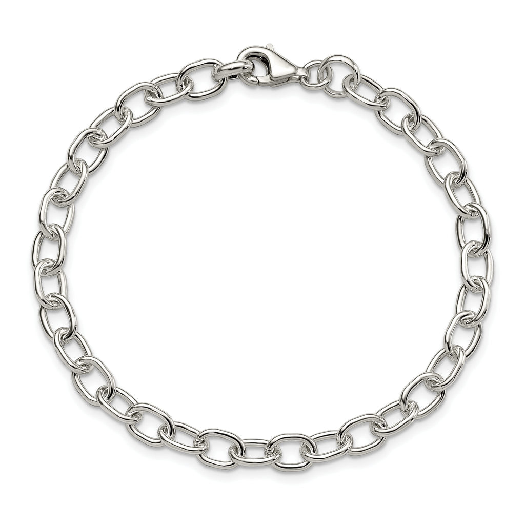 Sterling Silver 6mm Solid Cable Link 6.5 inch Bracelet