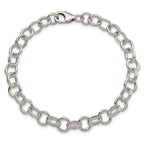 Fancy Rolo Link Bracelet in Sterling Silver, 6mm - Sophia Jewelers