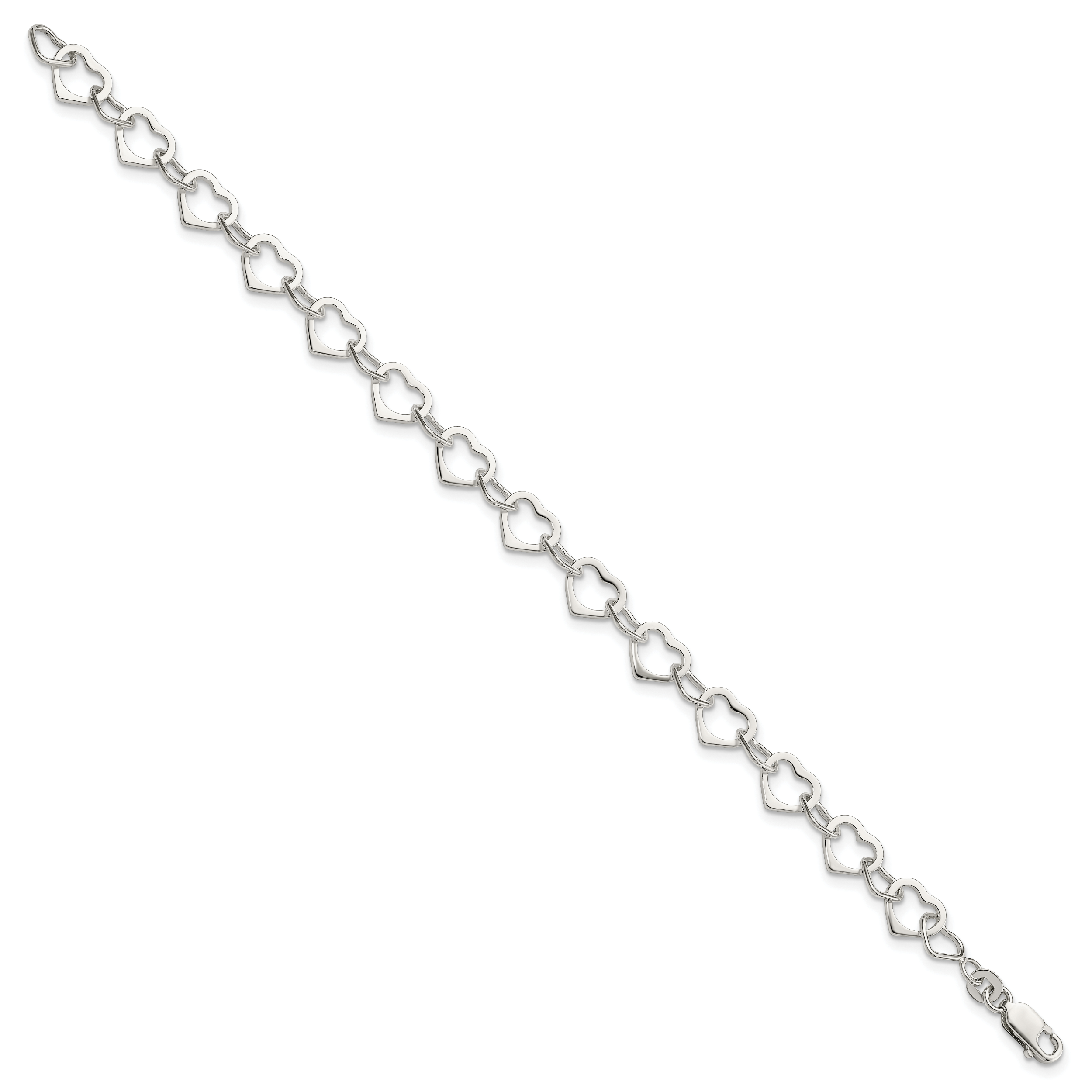 Sterling Silver Hearts Bracelet Secondary image