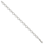Sterling Silver Hearts Bracelet