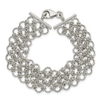 Sterling Silver Polished 19mm Solid Multi-Link 7.5 inch Bracelet