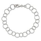 Sterling Silver Polished 11mm Fancy Circles 7.5 inch Bracelet