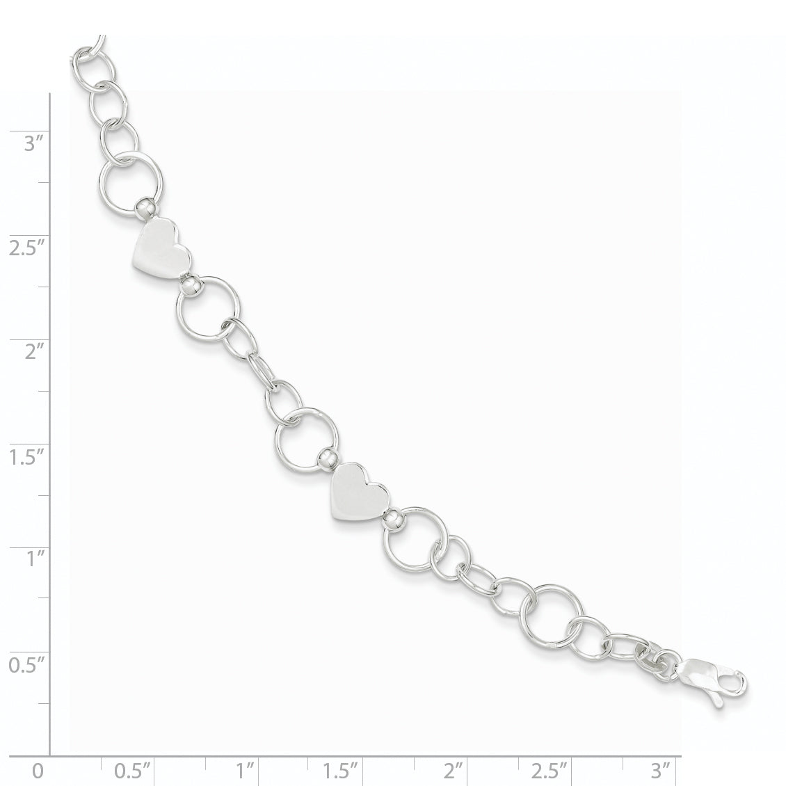 Sterling Silver Heart Bracelet