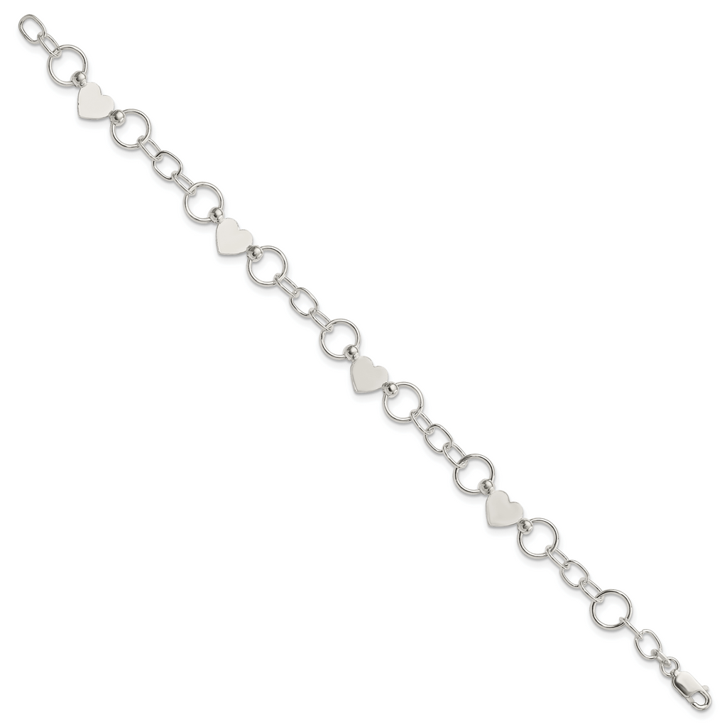 Sterling Silver Heart Bracelet