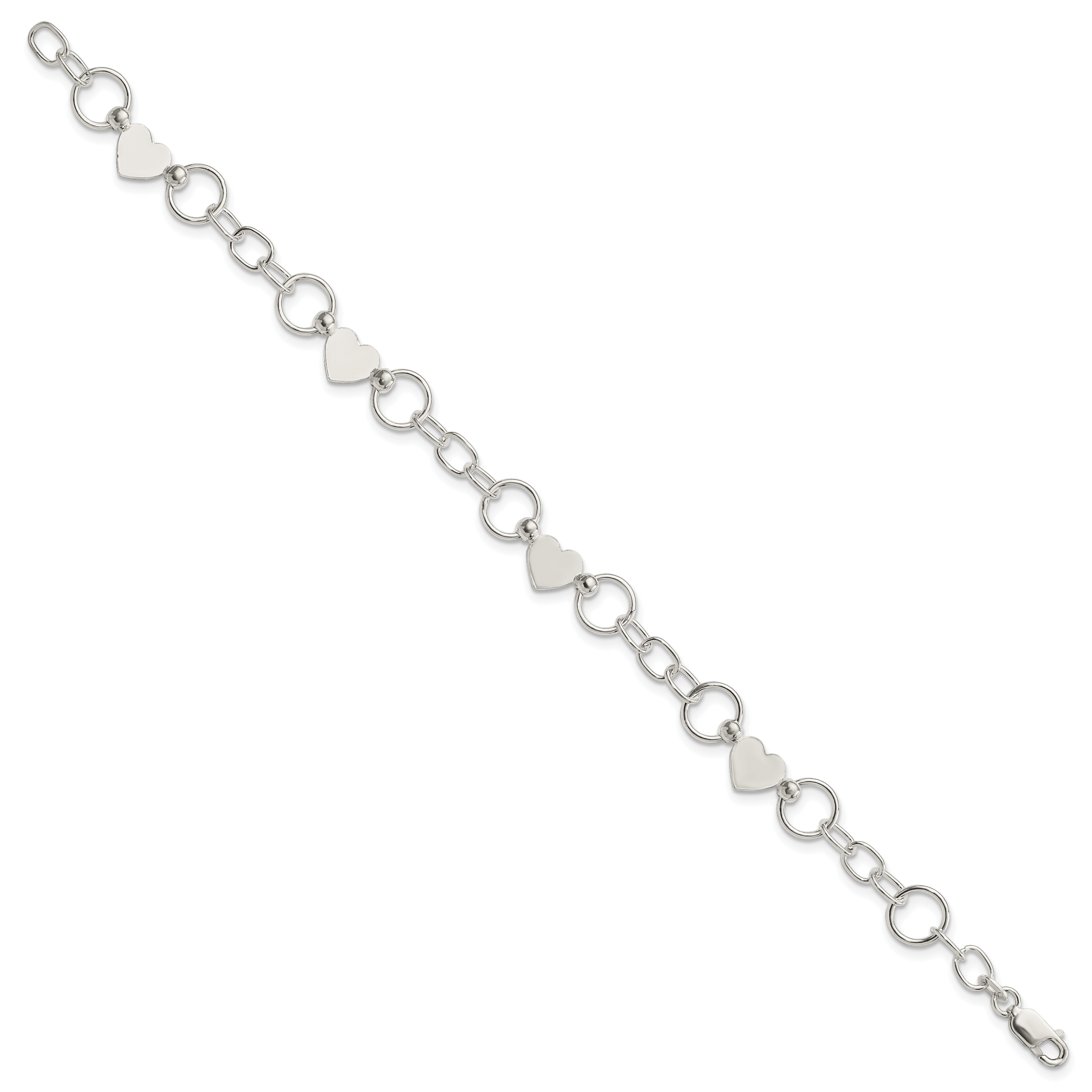 Sterling Silver Heart Bracelet