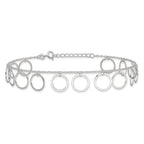 Sterling Silver Dangle Circles Anklet