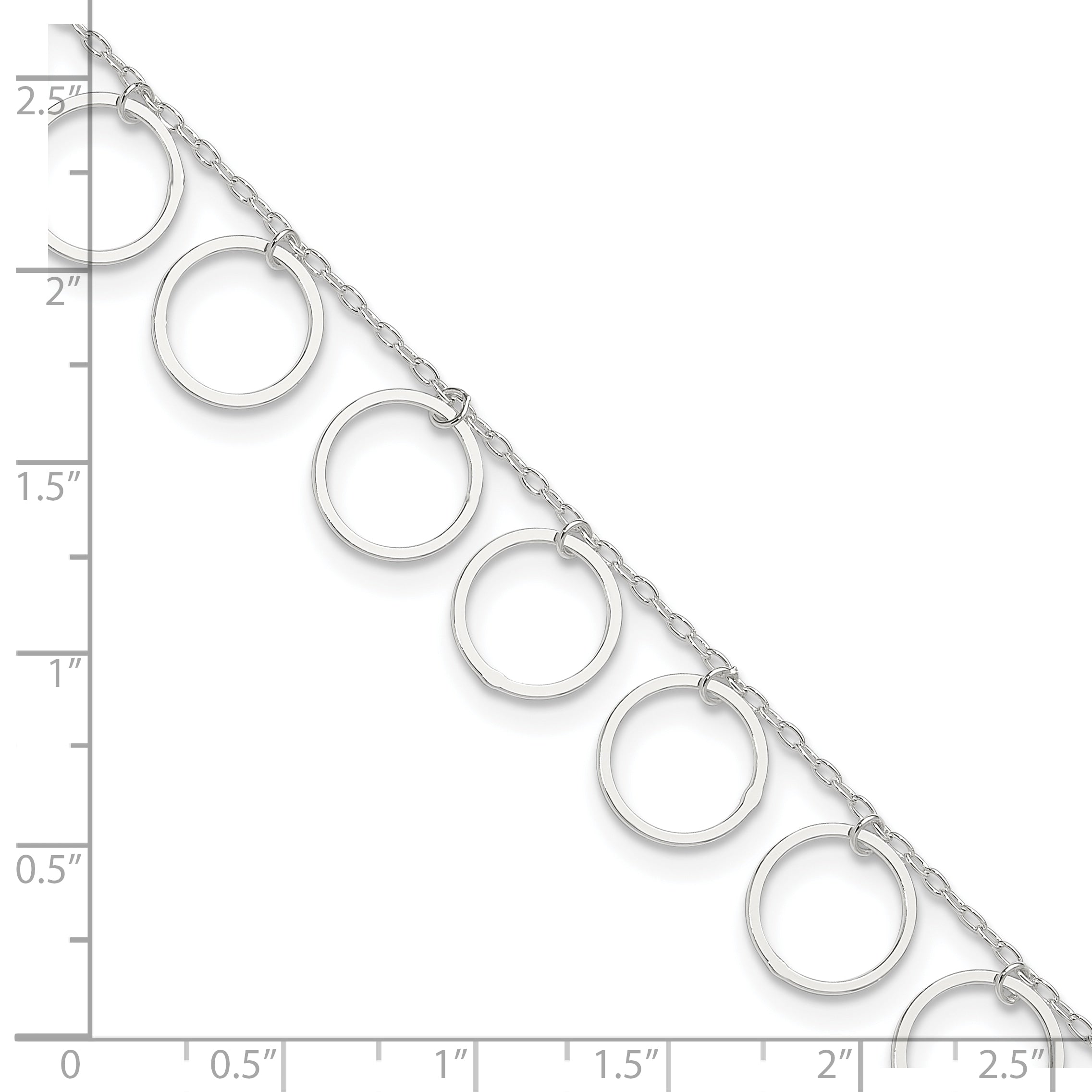Sterling Silver Dangle Circles Anklet