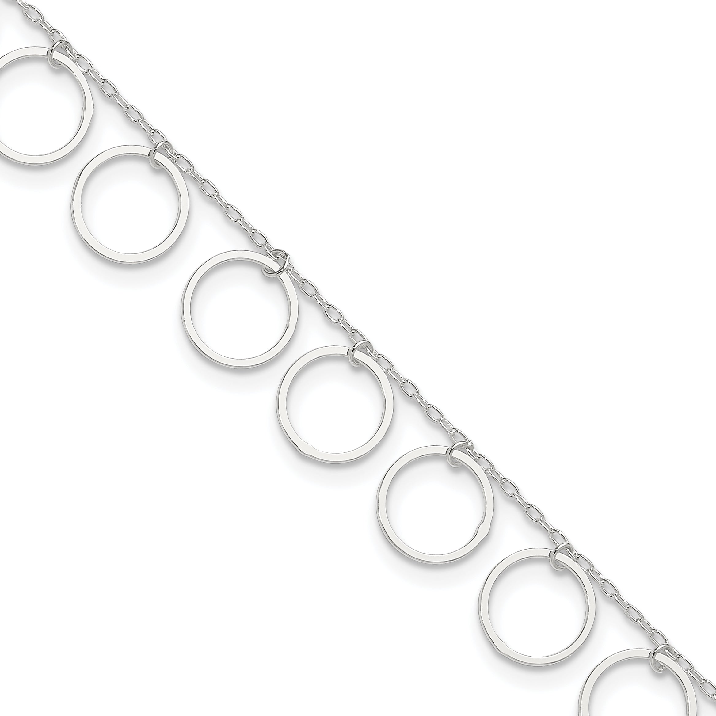 Sterling Silver Dangle Circles Anklet Main image